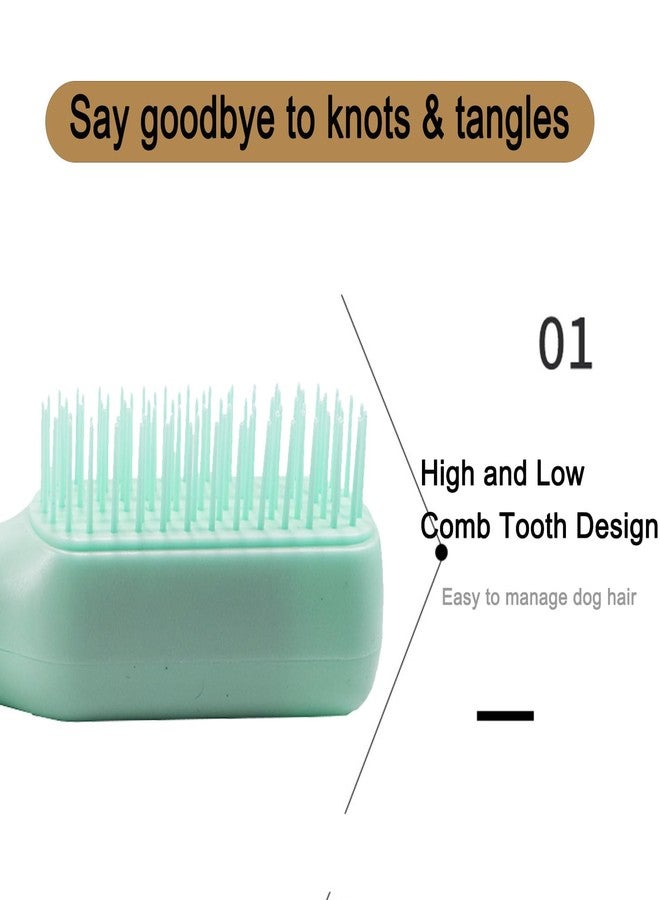 DEEUCHIS Scalable Small Grooming Dog Brush, Puppy Massaging Hair Brush, for Small Dogs Cats Rabbits of All Hair Types (Mint Green) - Image 3
